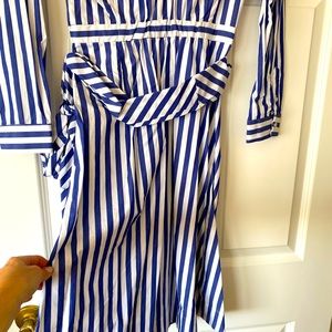NWT J.Crew Ladies Shirt Dress Blue/White Sz 0